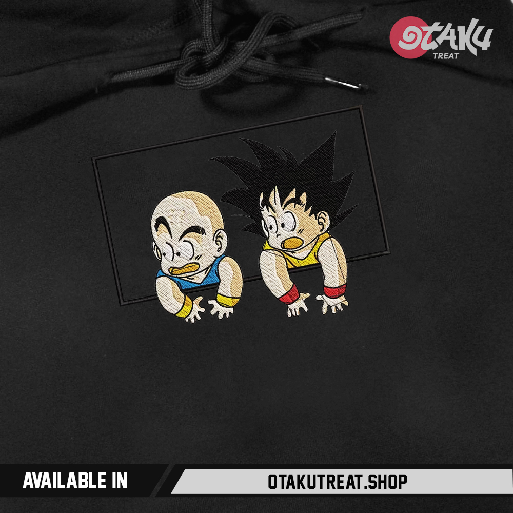 Krillin and Son Goten Embroidered Hoodie