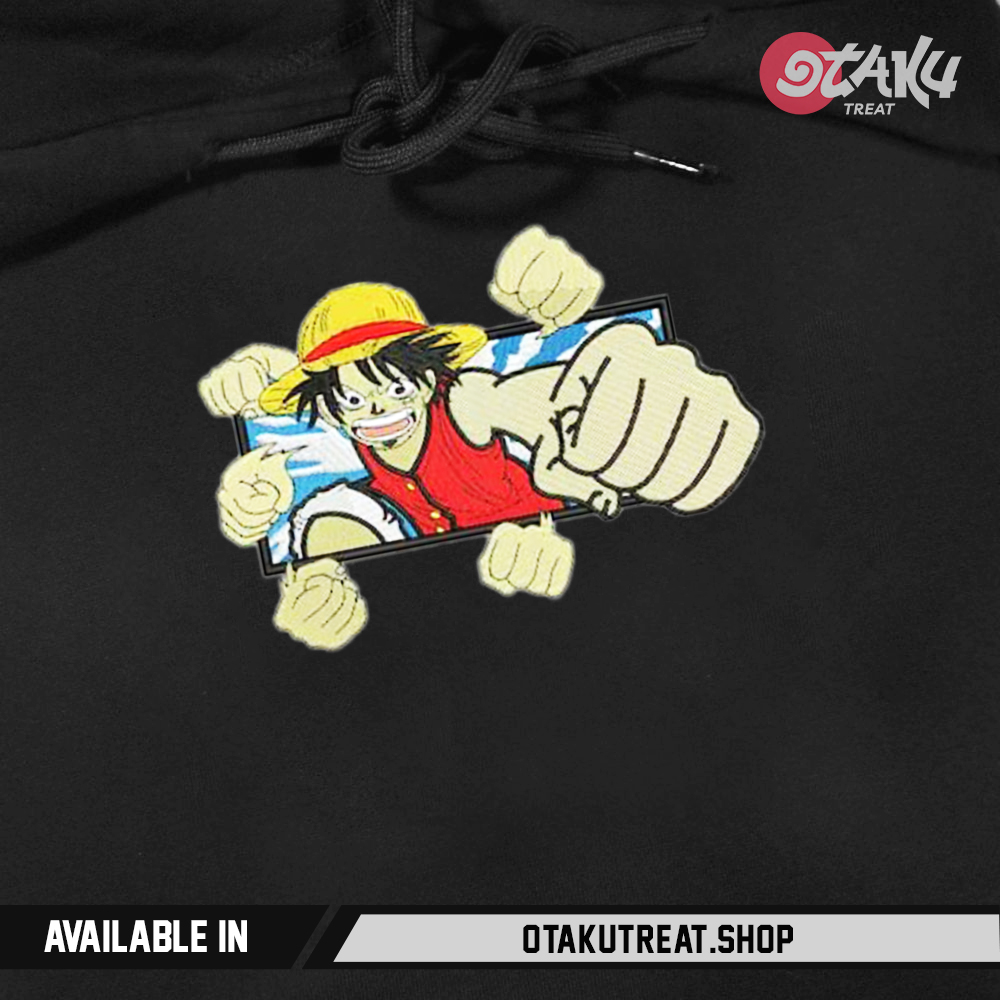 Luffy Punch Embroidered Hoodie