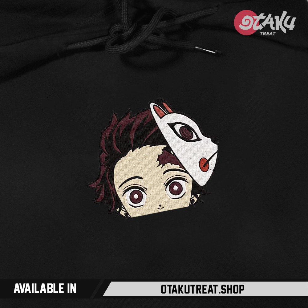 Tanjiro and the mask Embroidered Hoodie