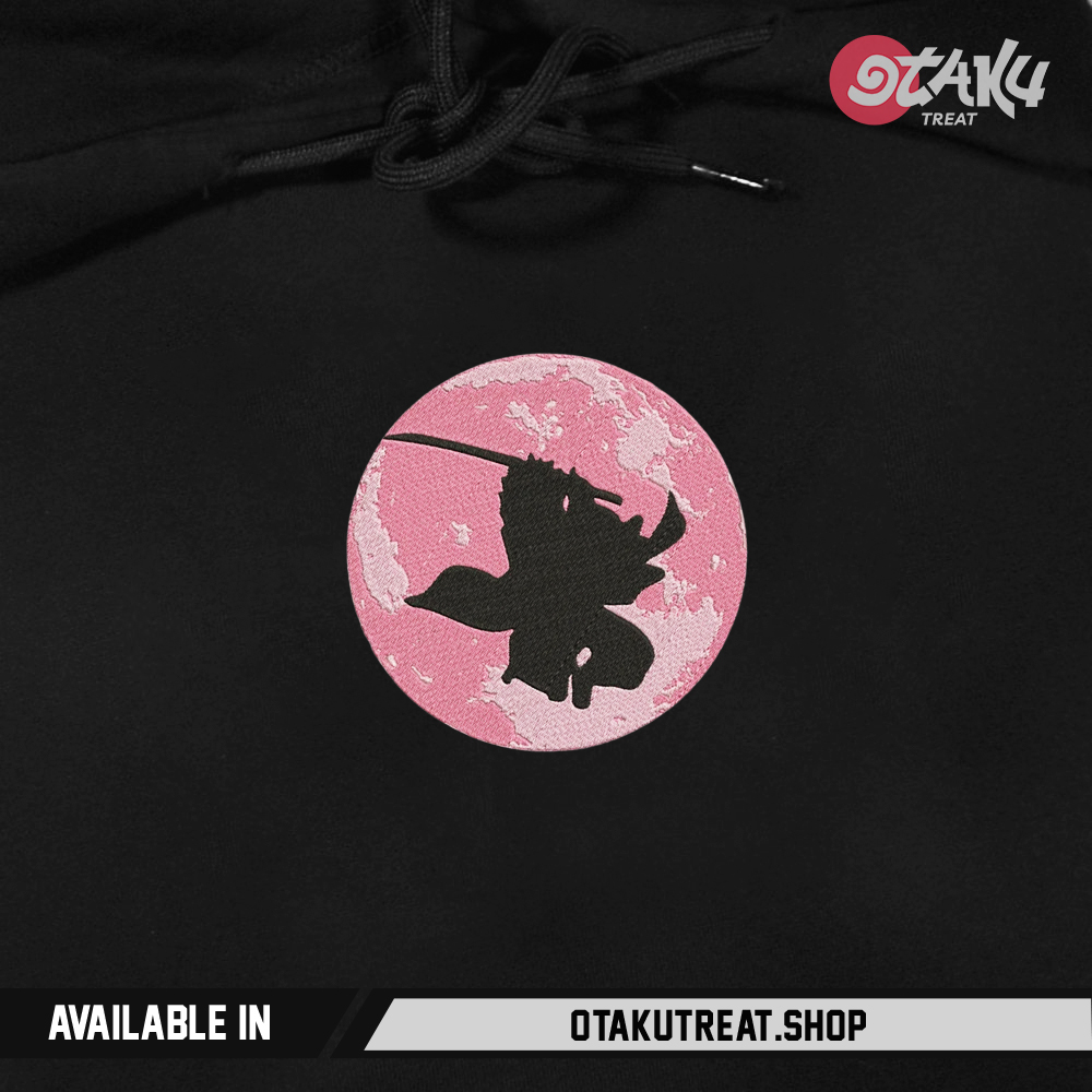 Tanjiro and the moon Embroidered Hoodie