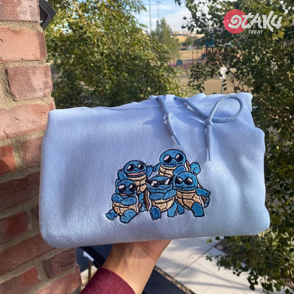 Squirtle Squad Embroidered Hoodie Sweatshirt 5