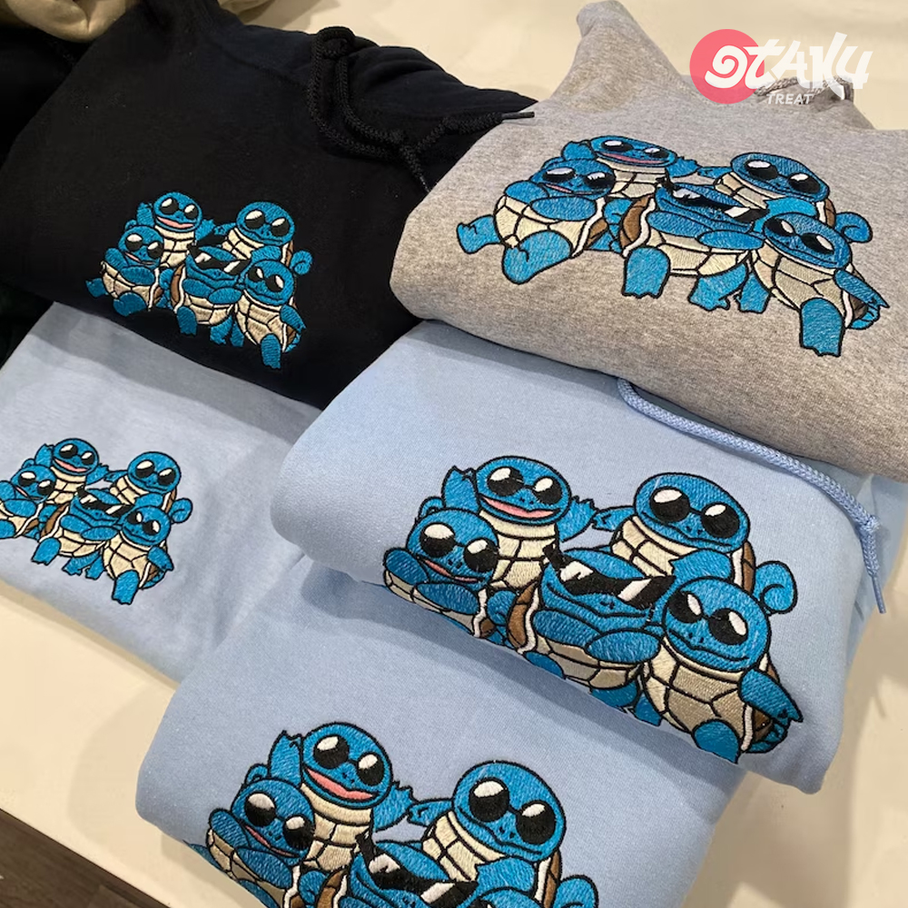 Squirtle Squad Embroidered Hoodie Sweatshirt 6