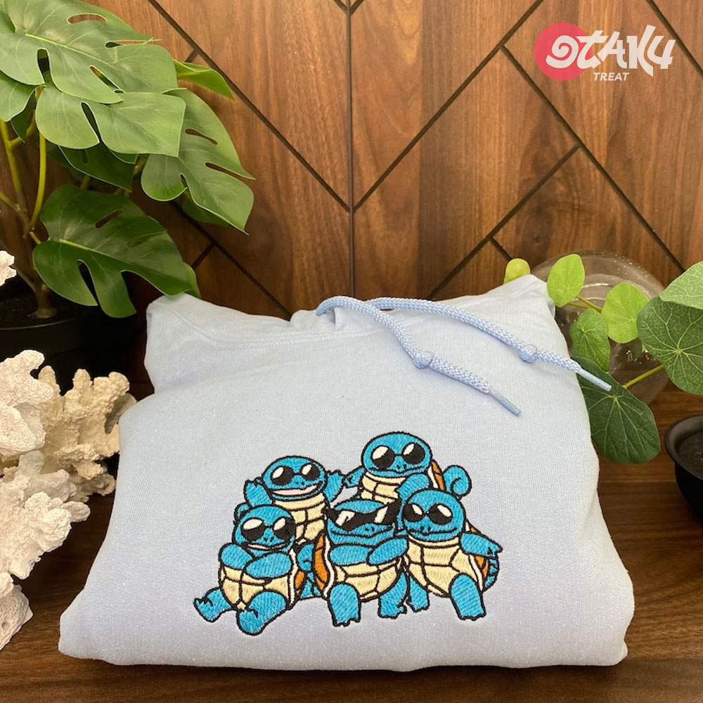 Squirtle Squad Embroidered Hoodie Sweatshirt 7