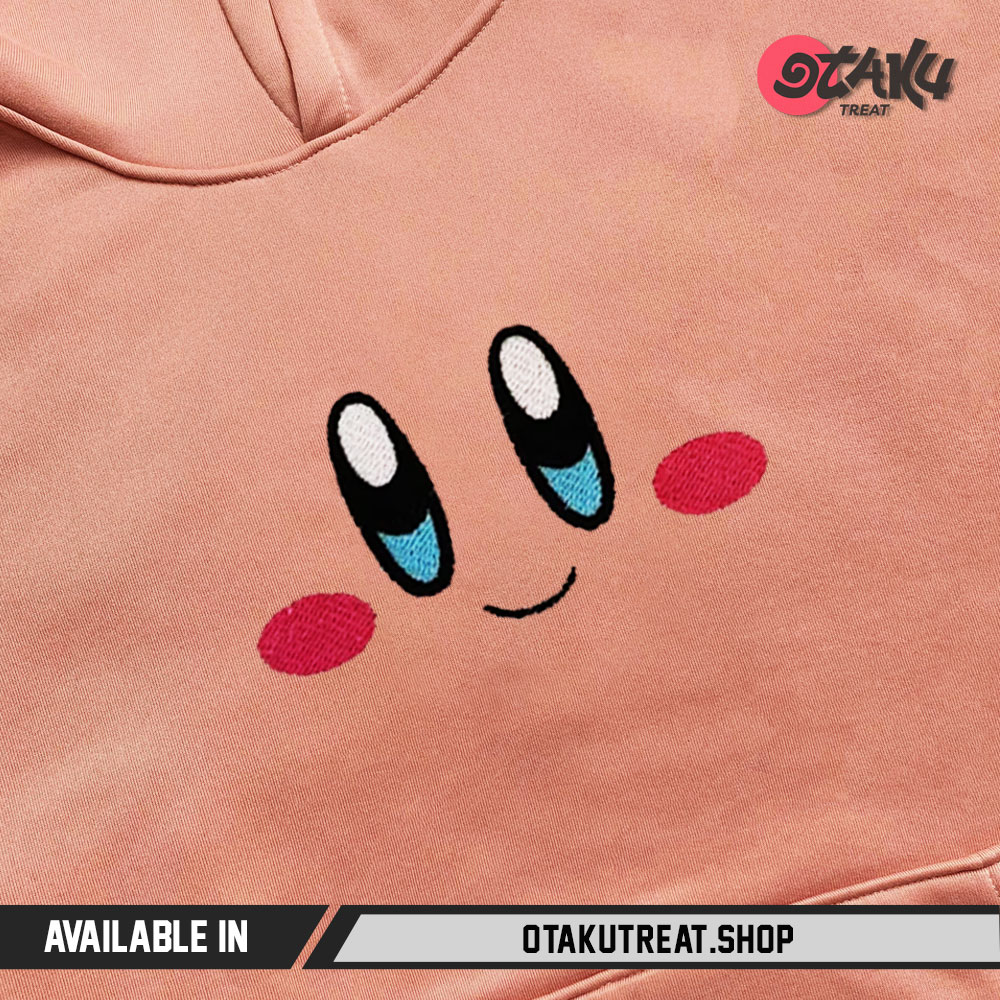 Kirby Face Embroidered Hoodie Sweatshirt 5
