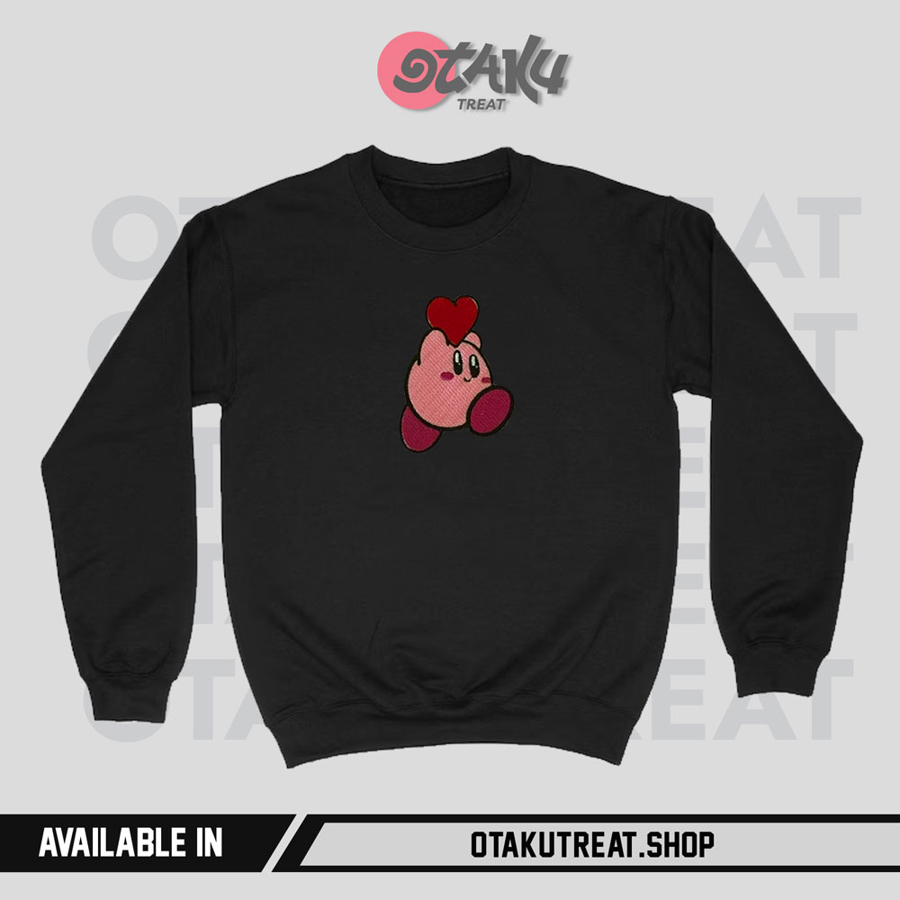 Kirby Heart Embroidered Hoodie Sweatshirt 5