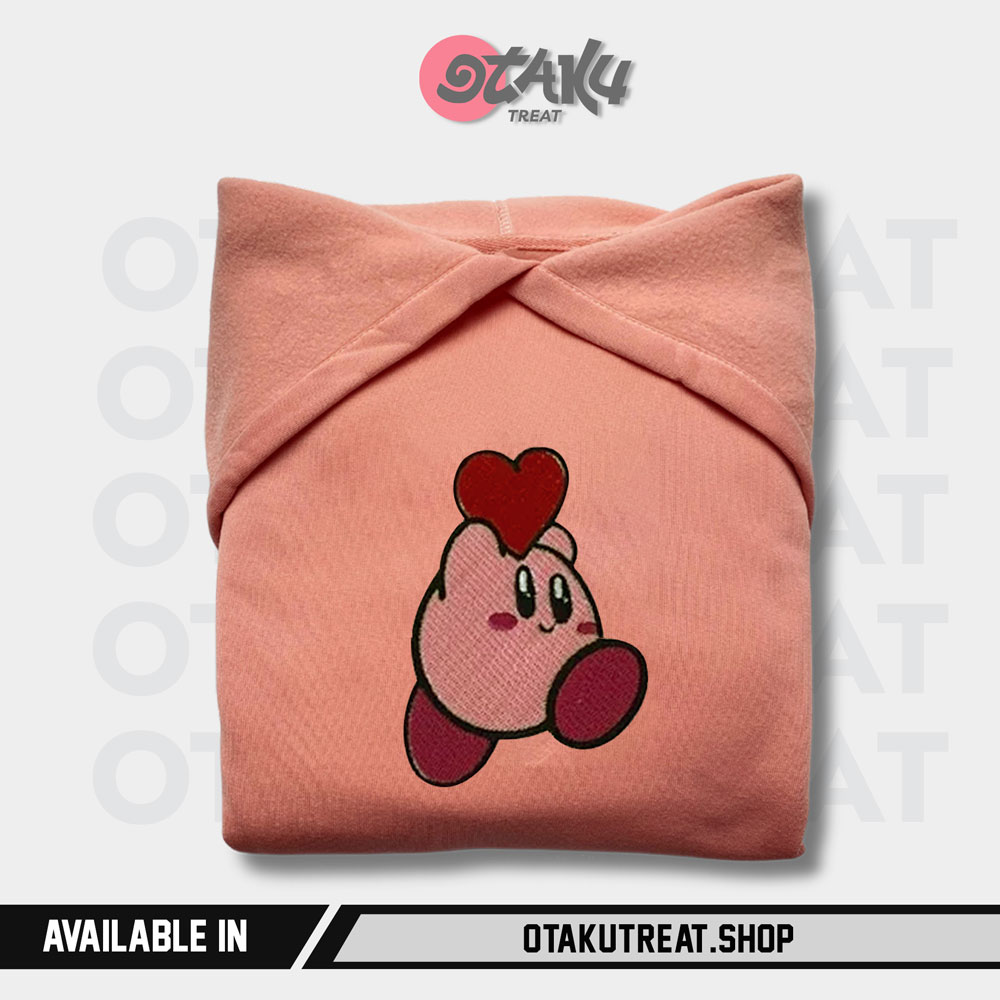 Kirby Heart Embroidered Hoodie Sweatshirt 6