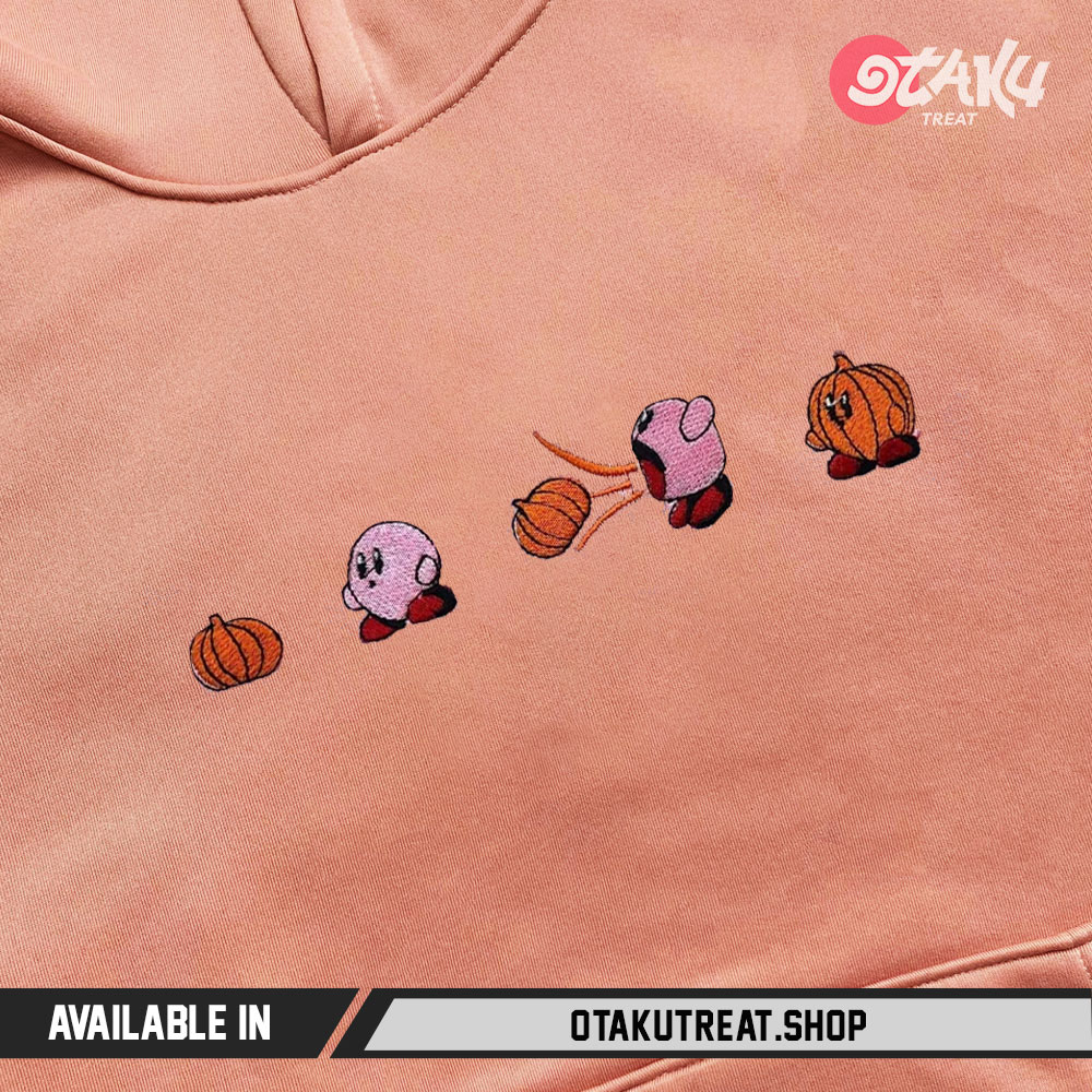 Kirby x Pumpkin Embroidered Hoodie Sweatshirt 1