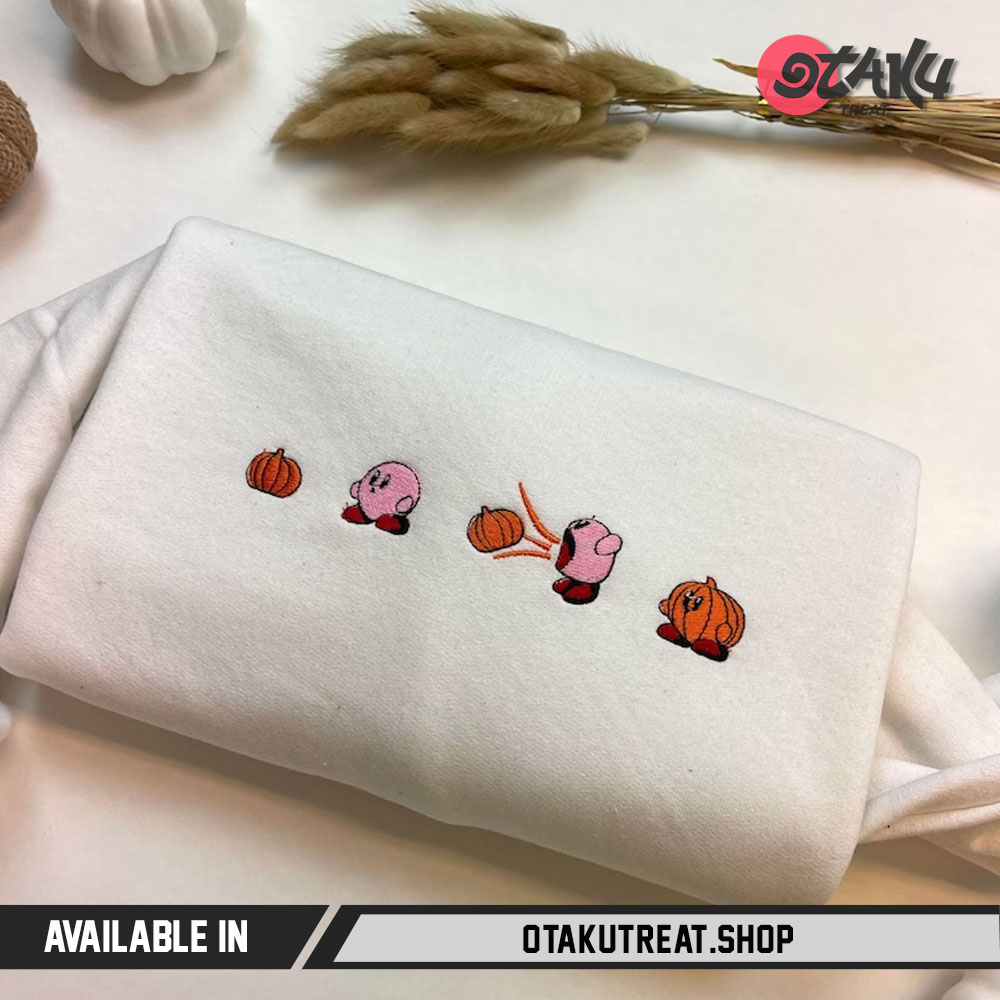 Kirby x Pumpkin Embroidered Hoodie Sweatshirt 3