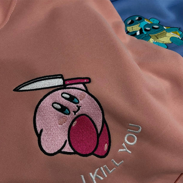 Kirby Face Embroidered Hoodie / Sweatshirt / T-shirt photo review