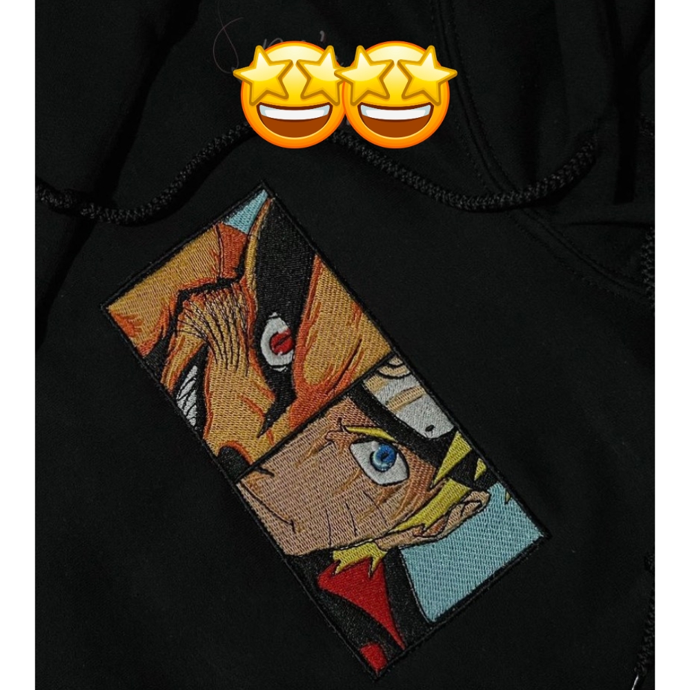 The Nine-Tailed Fox x Naruto Embroidered Hoodie / T-shirt photo review